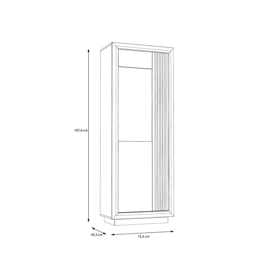 Savona Tall Display Cabinet 73cm [Left] in Black, image 7