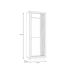 Savona Tall Display Cabinet 73cm [Left] in Black, image 7