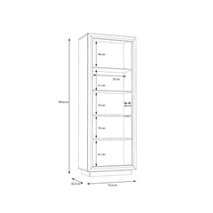 Savona Tall Display Cabinet 73cm [Left] in Black, image 8