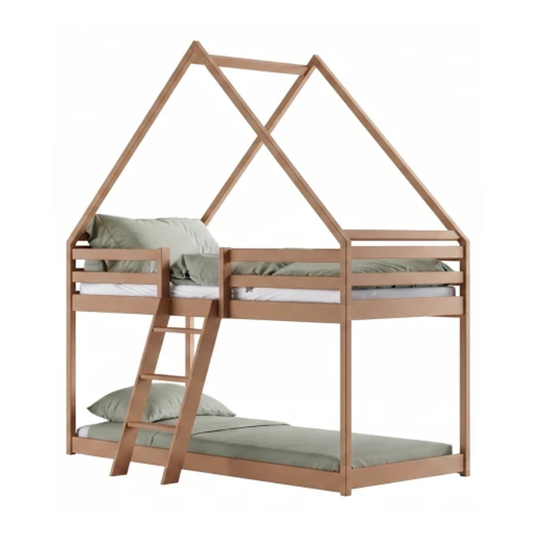 Wooden House Bunk Bed Sweet in Cinnamon, image 12
