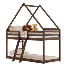 Wooden House Bunk Bed Sweet in Dark Chocolate, image 13