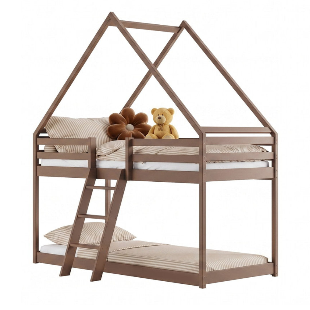 Wooden House Bunk Bed Sweet in Milk Chocolate, image 14