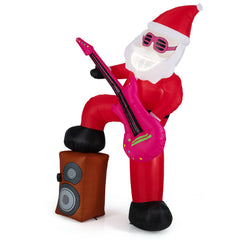 8.4 Feet Inflatable Santa Claus Pre-lit Xmas Santa Playing Guitar with Music