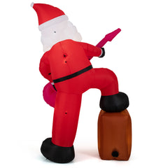 8.4 Feet Inflatable Santa Claus Pre-lit Xmas Santa Playing Guitar with Music