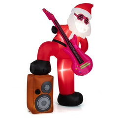 8.4 Feet Inflatable Santa Claus Pre-lit Xmas Santa Playing Guitar with Music