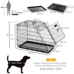 Pawhut Trapeze Collapsible Dog Pet Travel Box Cage Removable Tray 78 x 47 x 55cm