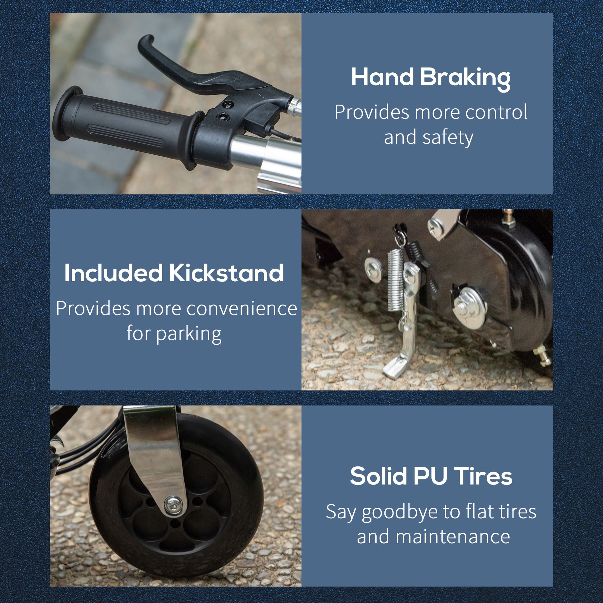 HOMCOM Powered E-Scooter Ride-On, with Brakes, Adjustable Seat, Adjustable Handlebars, Red