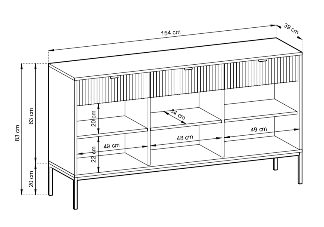 Nova Large Sideboard Cabinet 154cm - product image 25