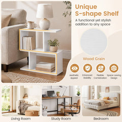 Set of 1 Decorative Storage Shelf Featuring Open Layout and Non-Slip Foot Pads-White