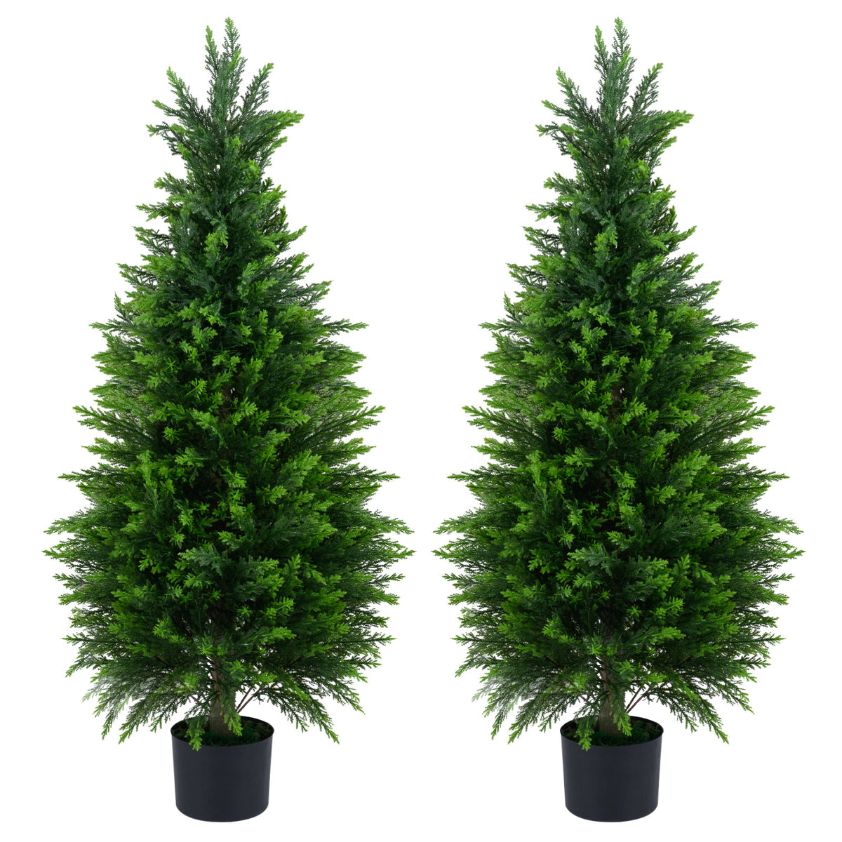 Set of 2 120 cm Artificial Cedar Cypress Trees for Porch and Patio