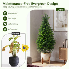 Set of 2 120 cm Artificial Cedar Cypress Trees for Porch and Patio