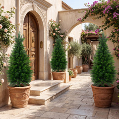 Set of 2 120 cm Artificial Cedar Cypress Trees for Porch and Patio