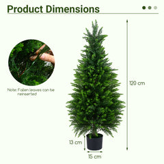 Set of 2 120 cm Artificial Cedar Cypress Trees for Porch and Patio