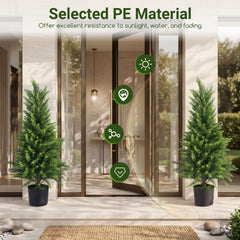 Set of 2 90 cm Artificial Cedar Cypress Trees for Porch and Patio