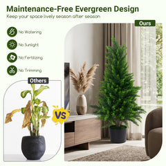 Set of 2 90 cm Artificial Cedar Cypress Trees for Porch and Patio