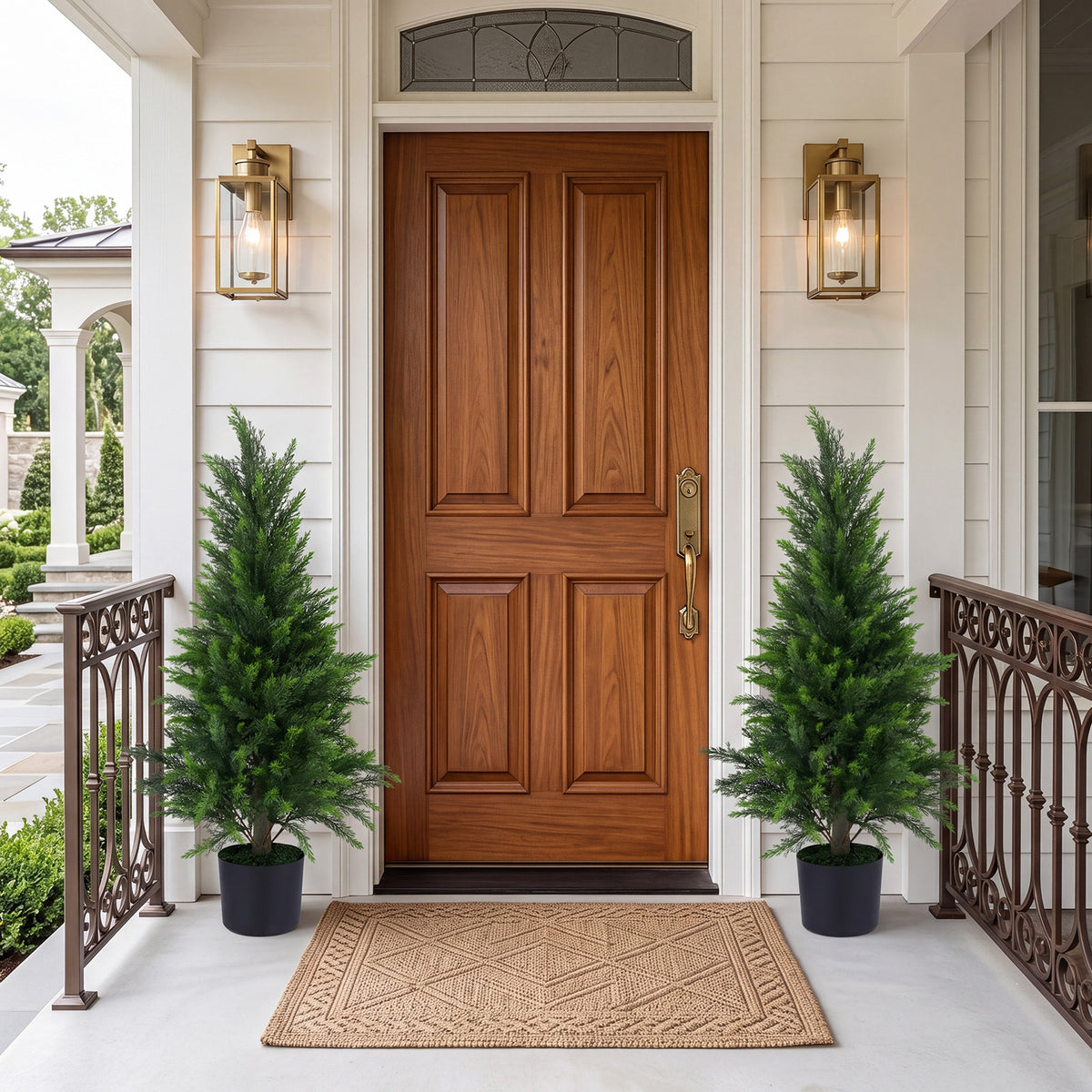 Set of 2 90 cm Artificial Cedar Cypress Trees for Porch and Patio
