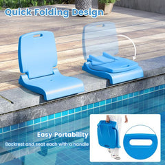 Blue poolside chair folding for easy portability