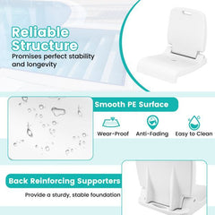 Details of the outdoor seating surface, drainage hole and back support structure