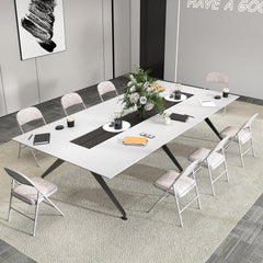 Set of 6 Folding Padded Party PVC Leather Stackable Chairs-Beige