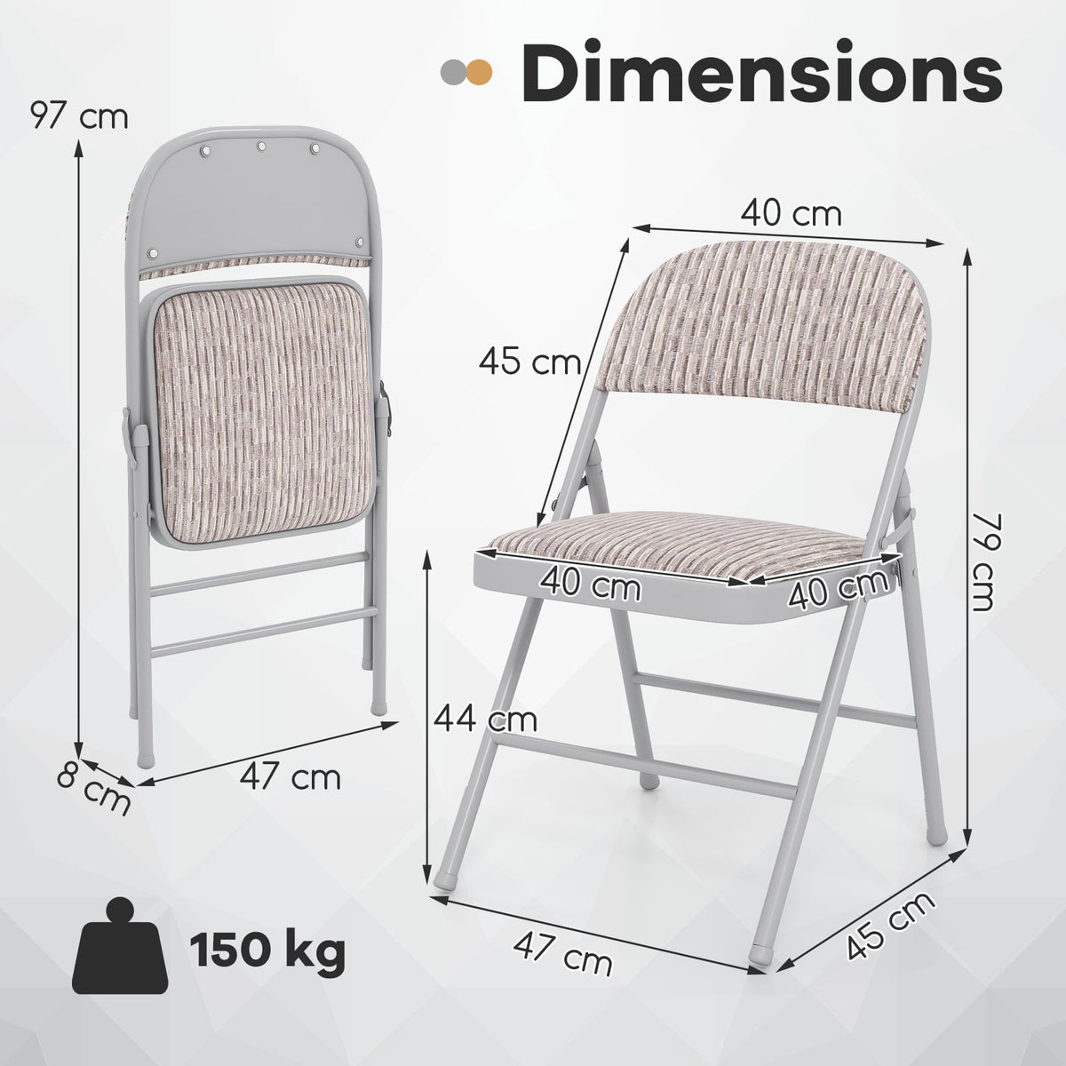 Set of 6 Folding Padded Party PVC Leather Stackable Chairs-Beige