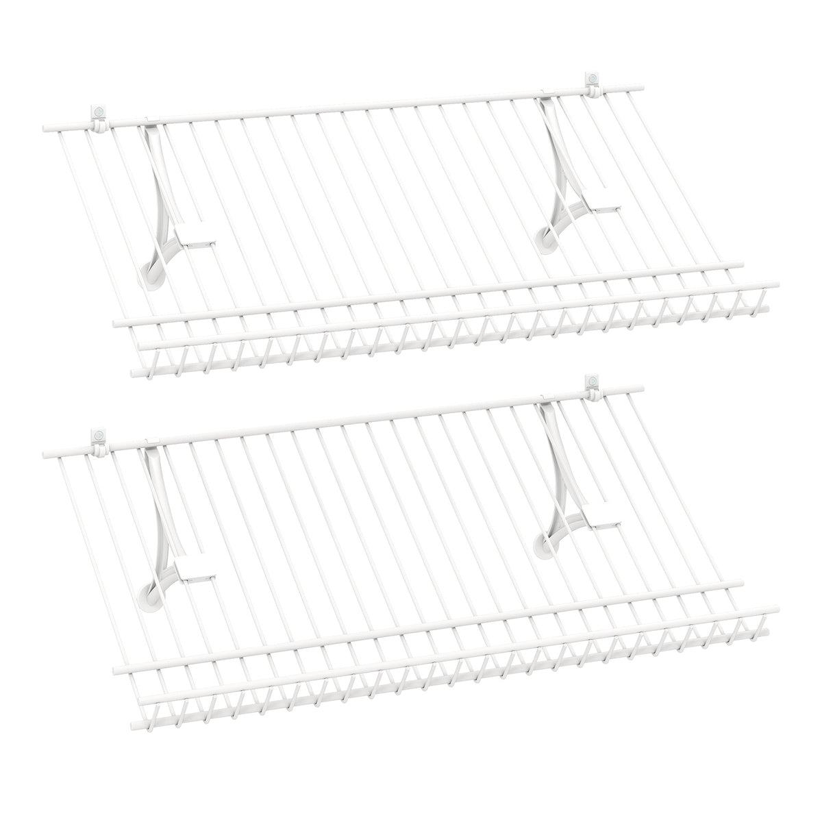 24" Closet Shelves Wall Mounted Metal Wire Shoe Racks Set of 2