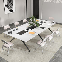 Set of 4 Folding Padded Party PVC Leather Stackable Chairs-Beige