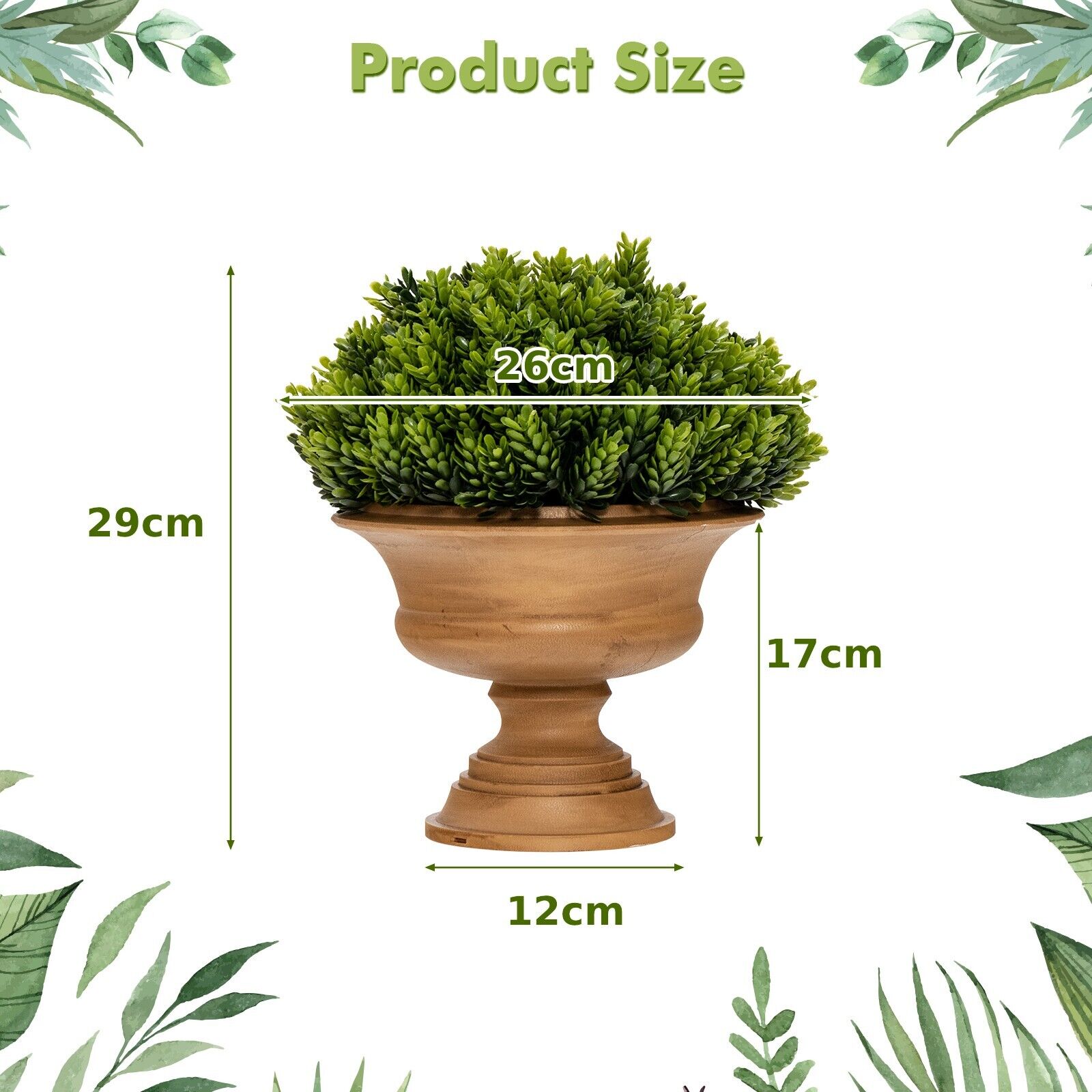 4 Pieces Mini Faux Pine Cone Tree Set with Pots-Green