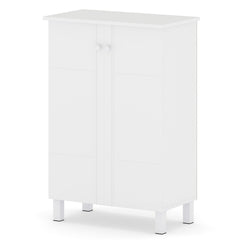 Shoe Storage Cabinet with Removable Shelves and 2 Doors for Entryway-White