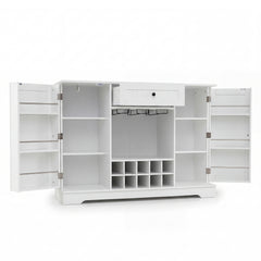 Sideboard Cabinet 120 CM Kitchen Storage Cabinet with Door Shelves-White