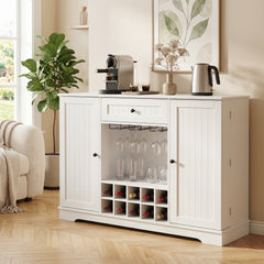 Sideboard Cabinet 120 CM Kitchen Storage Cabinet with Door Shelves-White