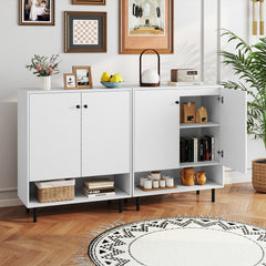 Sideboard Buffet Cabinet 2-Door Kitchen Storage Cabinet for Dining Room Living Room-White
