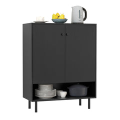Sideboard Buffet Cabinet 2-Door Kitchen Storage Cabinet for Dining Room Living Room-Black