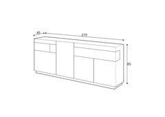 Silke 25 Sideboard Cabinet 219cm - product image 8