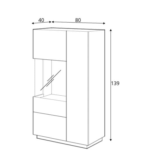 Silke 42 Display Cabinet 80cm [Left]