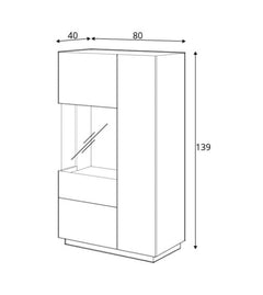 Silke 42 Display Cabinet 80cm [Left] - product image 7