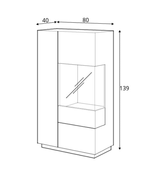 Silke 44 Display Cabinet 80cm [Right]