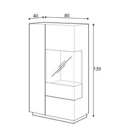 Silke 44 Display Cabinet 80cm [Right] - product image 8