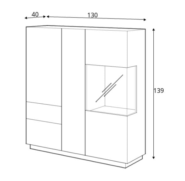Silke 46 Display Cabinet 130cm [Right]