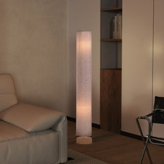 HOMCOM Floor Lamp for Living Room, 47" Modern Standing Lamp with Linen Shade, Wooden Base, Grey