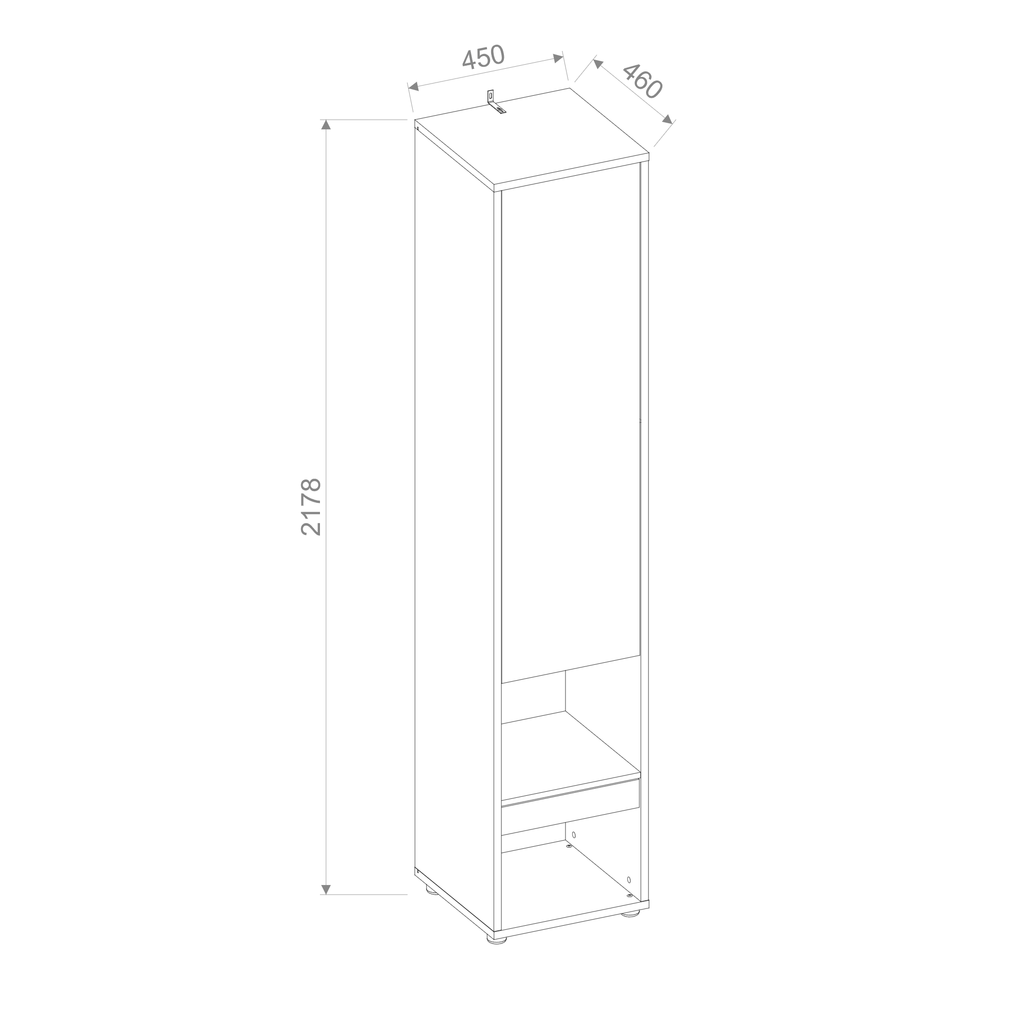BC-07 Tall Storage Cabinet for Vertical Wall Bed Concept