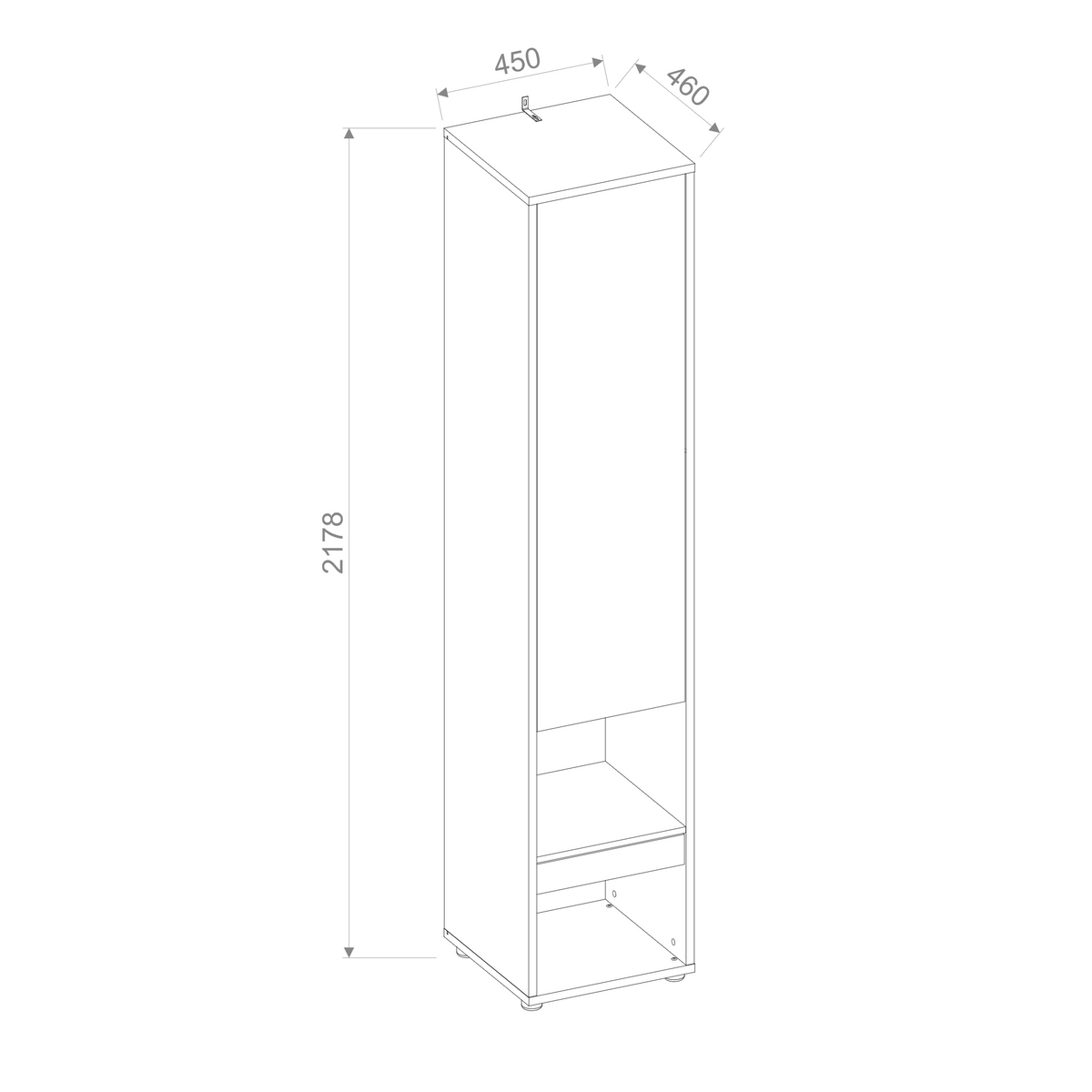 BC-07 Tall Storage Cabinet for Vertical Wall Bed Concept