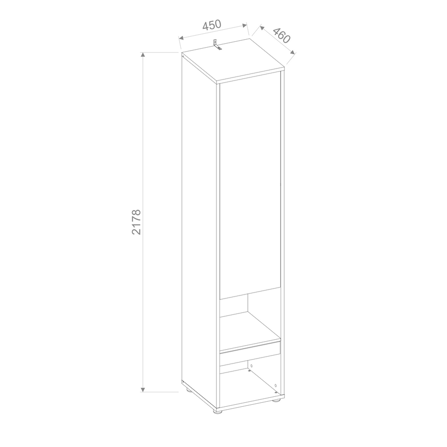 BC-07 Tall Storage Cabinet for Vertical Wall Bed Concept