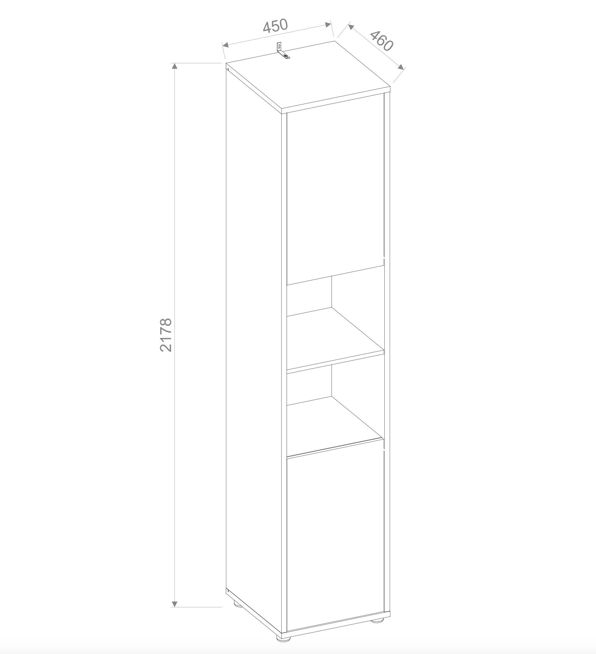 BC-08 Tall Storage Cabinet for Vertical Wall Bed Concept