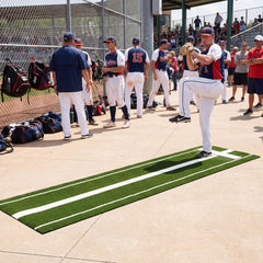 Softball Pitching Mat 10 x 3 FT Softball Training Aid with Pitching Mound-Green