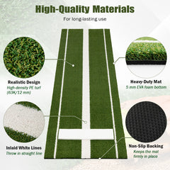 Softball Pitching Mat 10 x 3 FT Softball Training Aid with Pitching Mound-Green