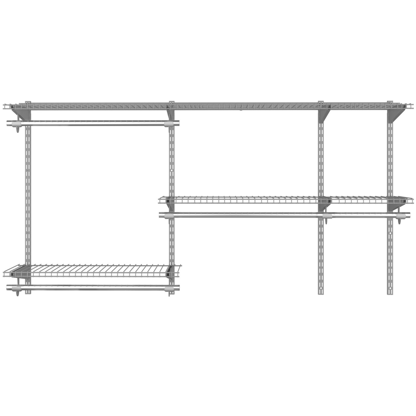 Space Saving Wall-Mounted Closet System with Adjustable Shelf-Grey