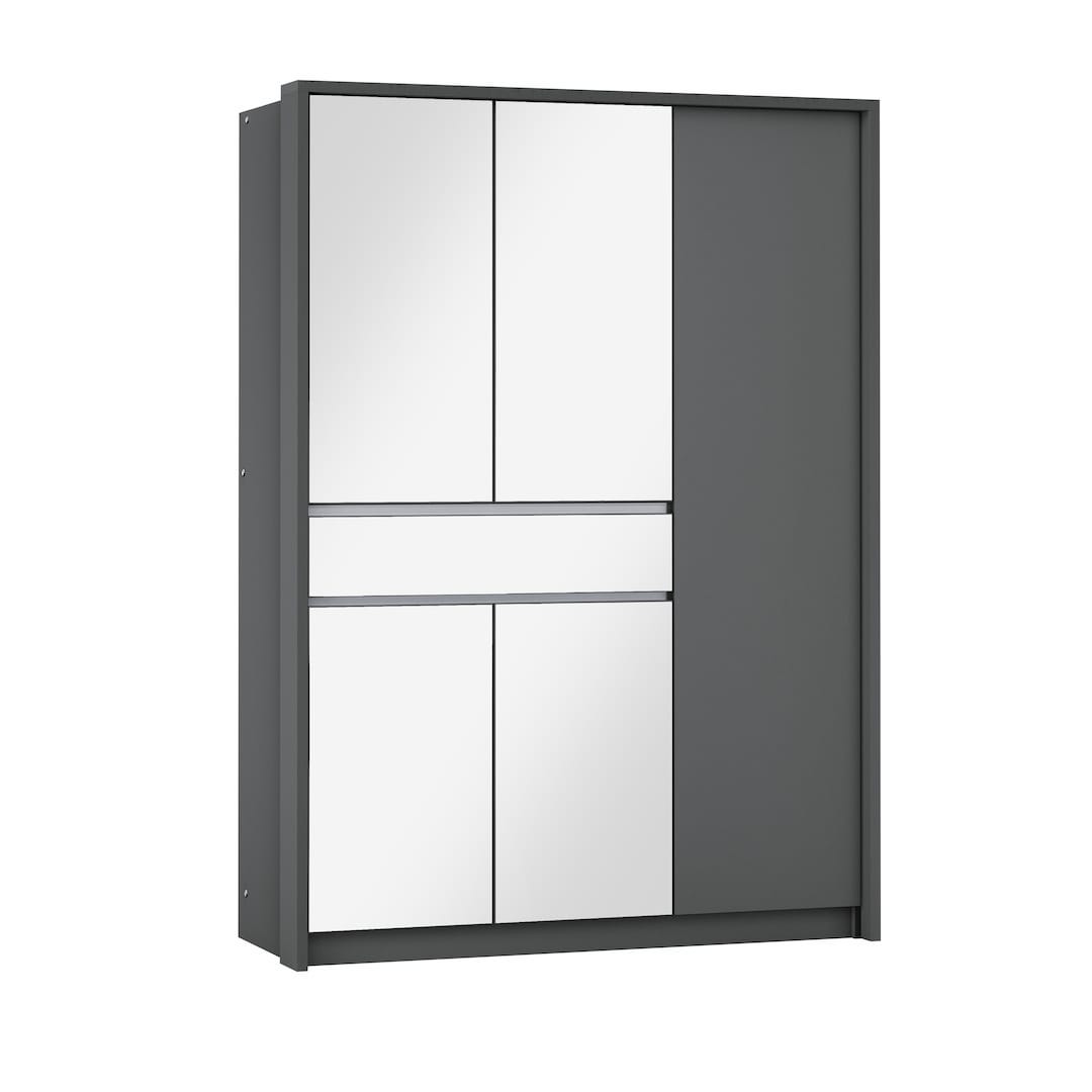 Split Hinged Door Wardrobe 157cm in Graphite, image 5