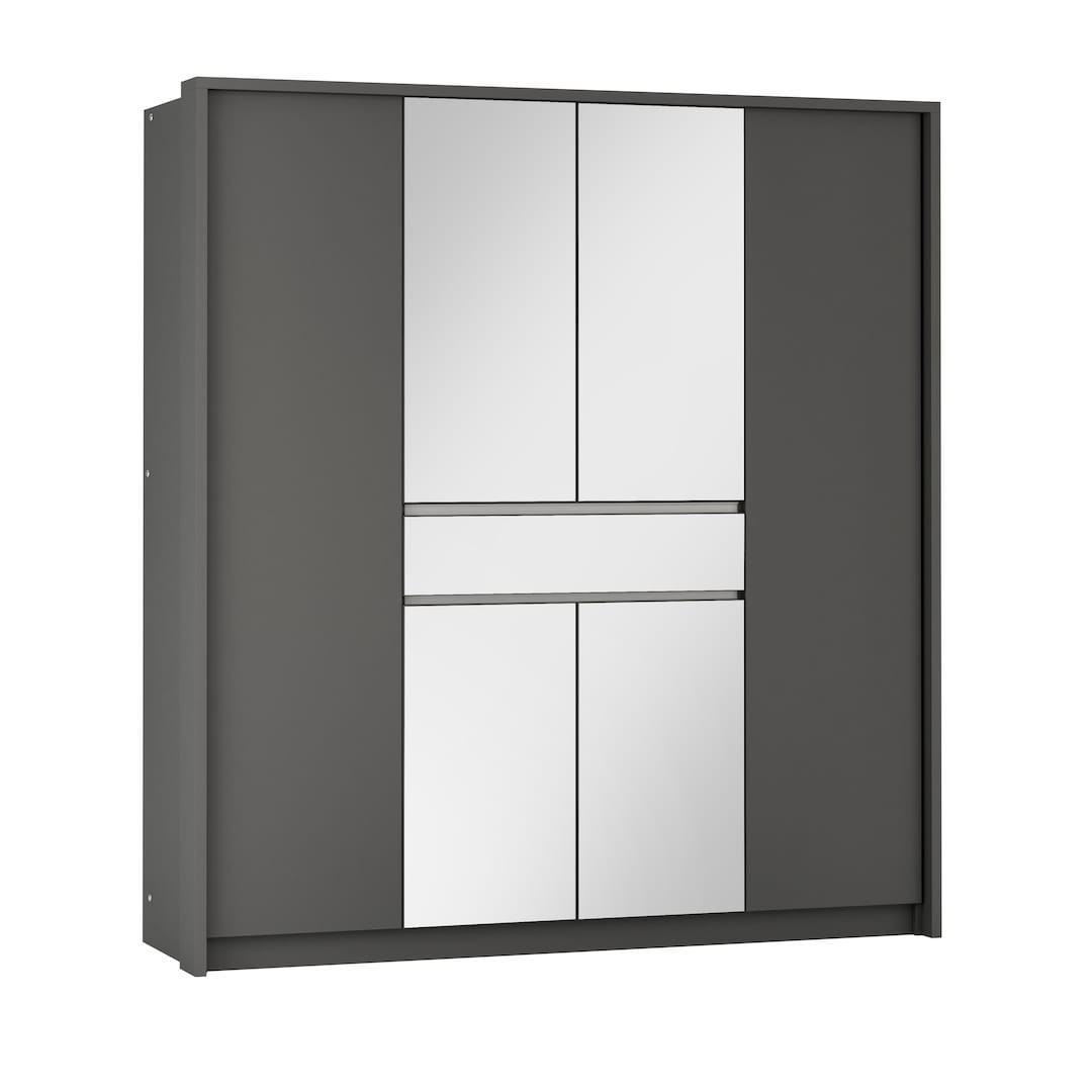 Split Hinged Door Wardrobe 200cm in Graphite, image 5