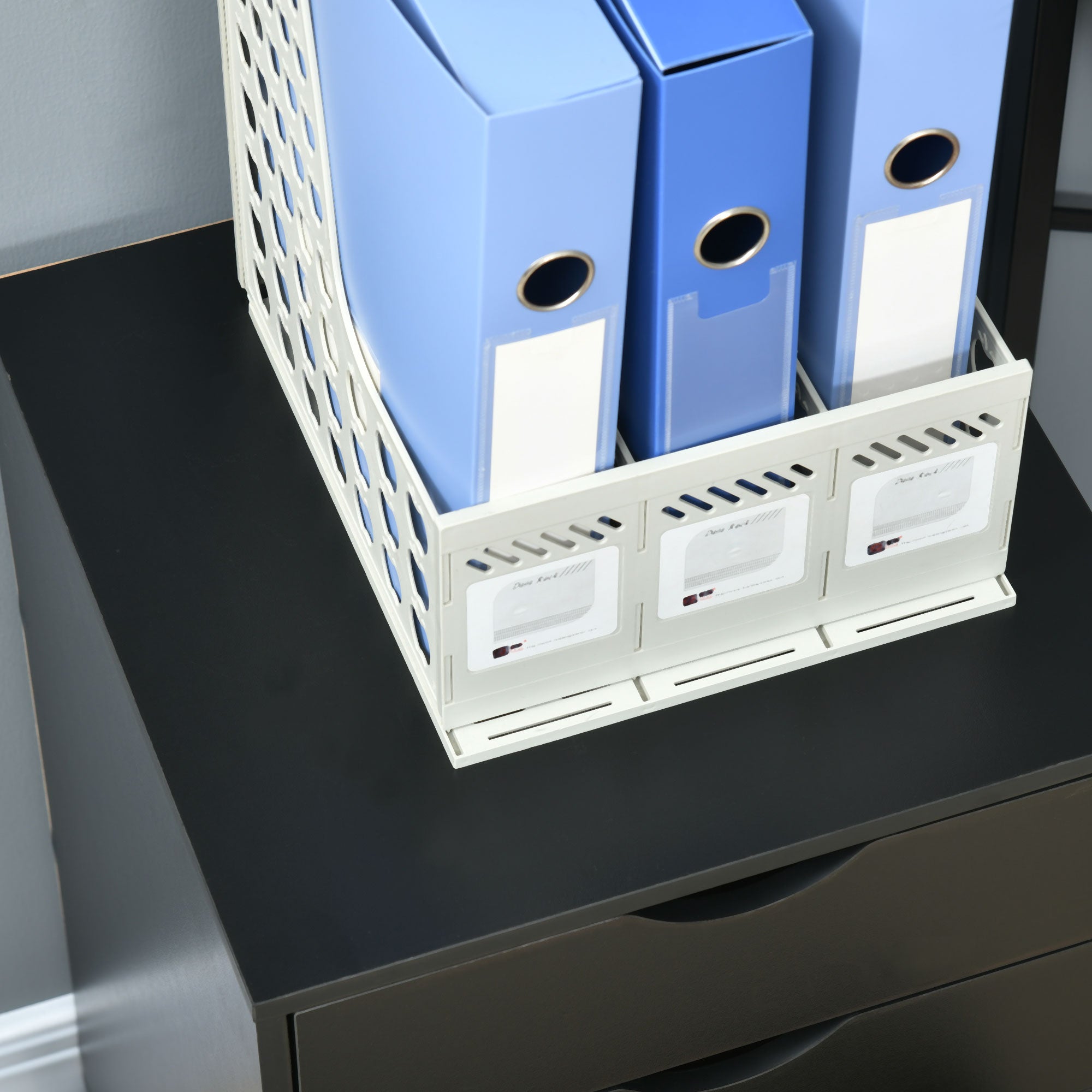 HOMCOM 5 Drawer Mobile Filing Cabinet, Vertical File Cabinet, Modern Rolling Office Storage Organizer Cupboard, Black