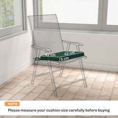 Outsunny Set of 6 Chair Cushion Seat Pads Dining Chair w/ Straps, Indoor Outdoor Removable Tie On Garden Patio, Green